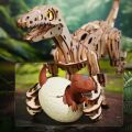 RoboTime Mechanisches 3D-Puzzle aus Holz Velociraptor